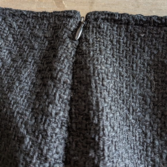 Woven Hidden Zipper Black Office Business Casual Skirt Size 8 - Picture 5 of 5